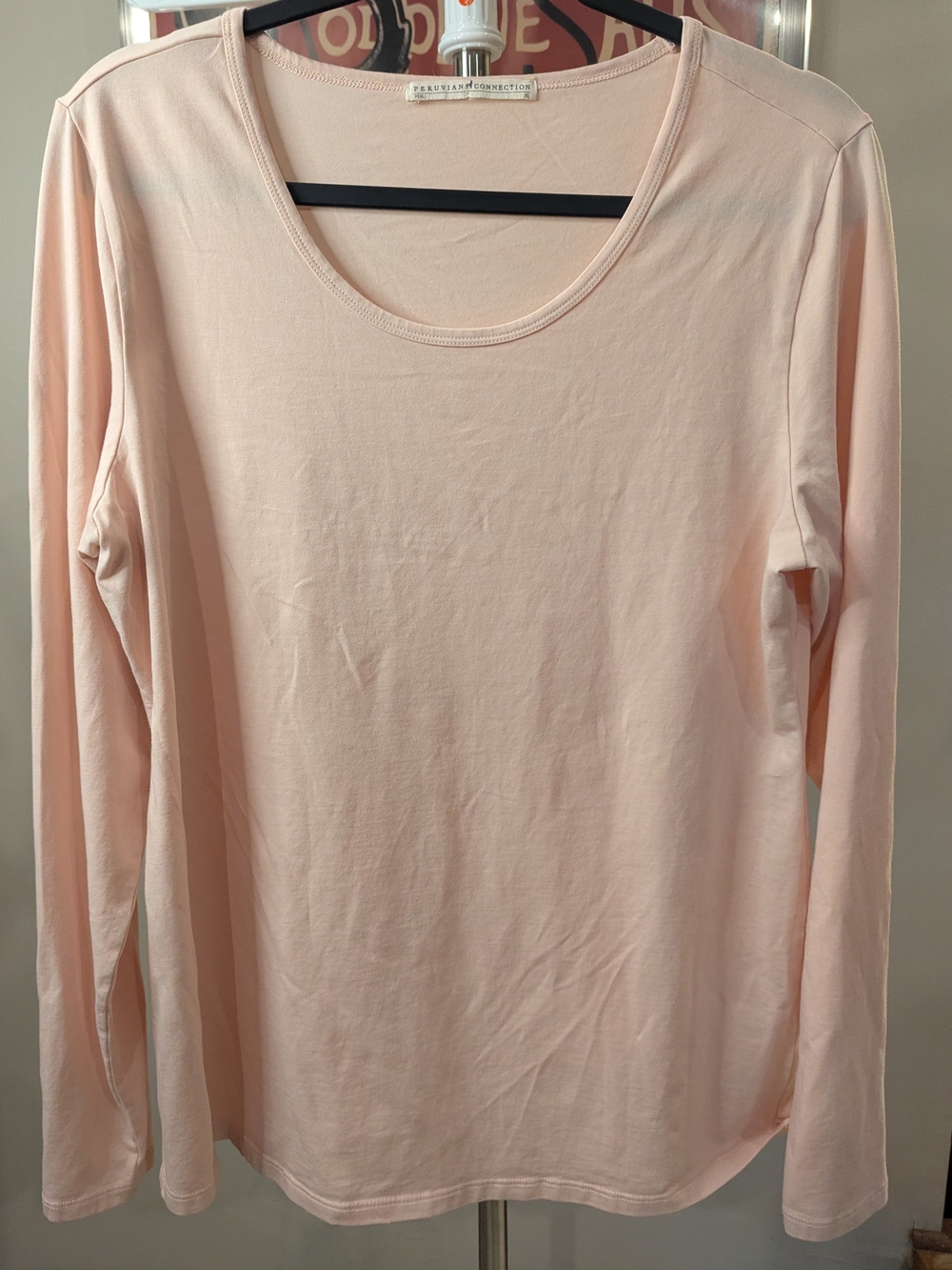 $25 Peruvian Connection Luxury Pima Cotton Stretch Layering Tee Pink Size XL